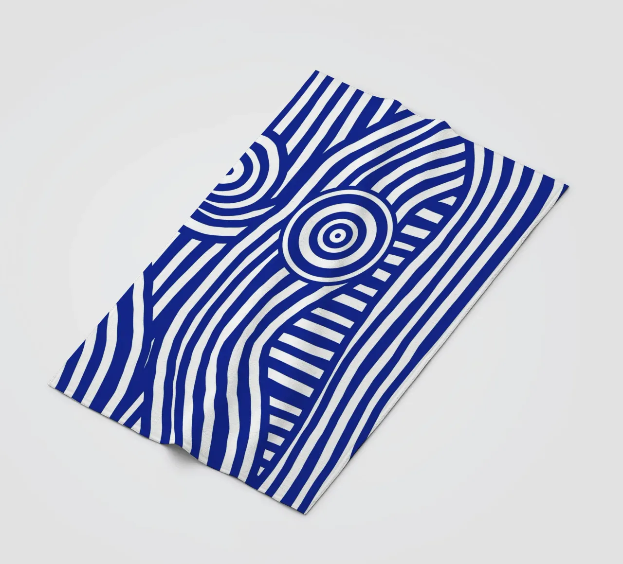Line art nudo a righe blu in blu 02 coperta in pile da Little Dean