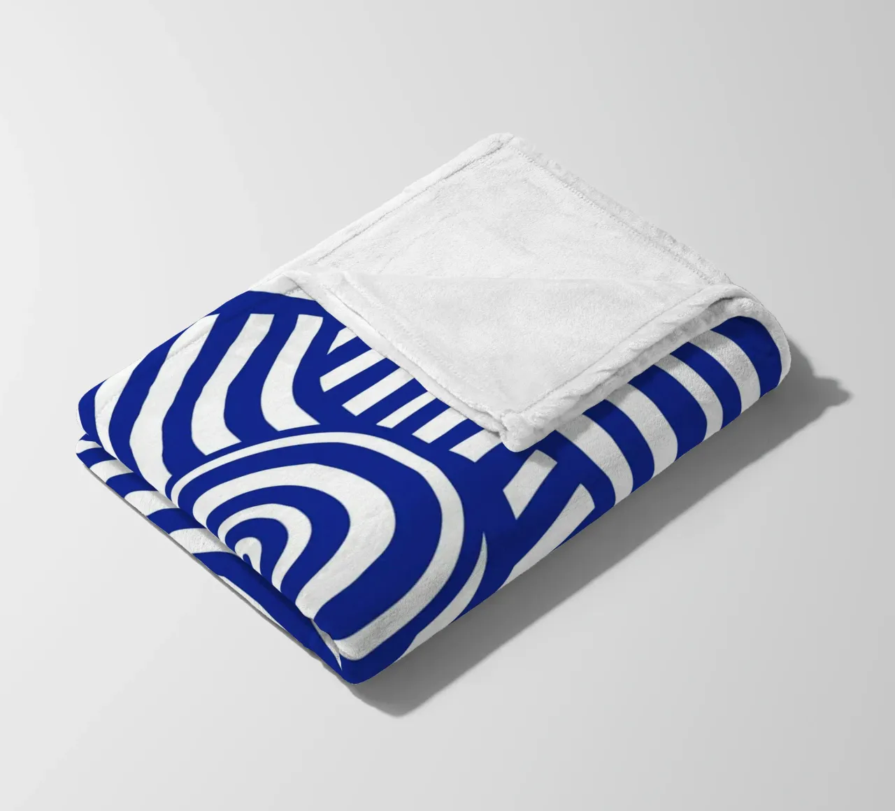 Line art nudo a righe blu in blu 02 coperta in pile da Little Dean