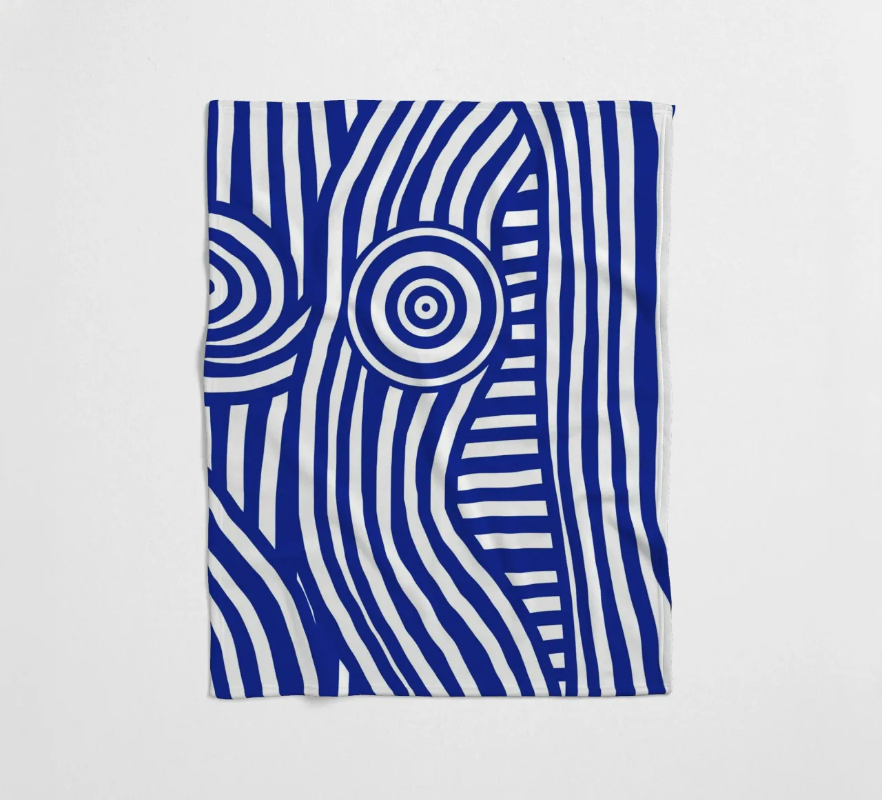 Line art nudo a righe blu in blu 02 coperta in pile da Little Dean