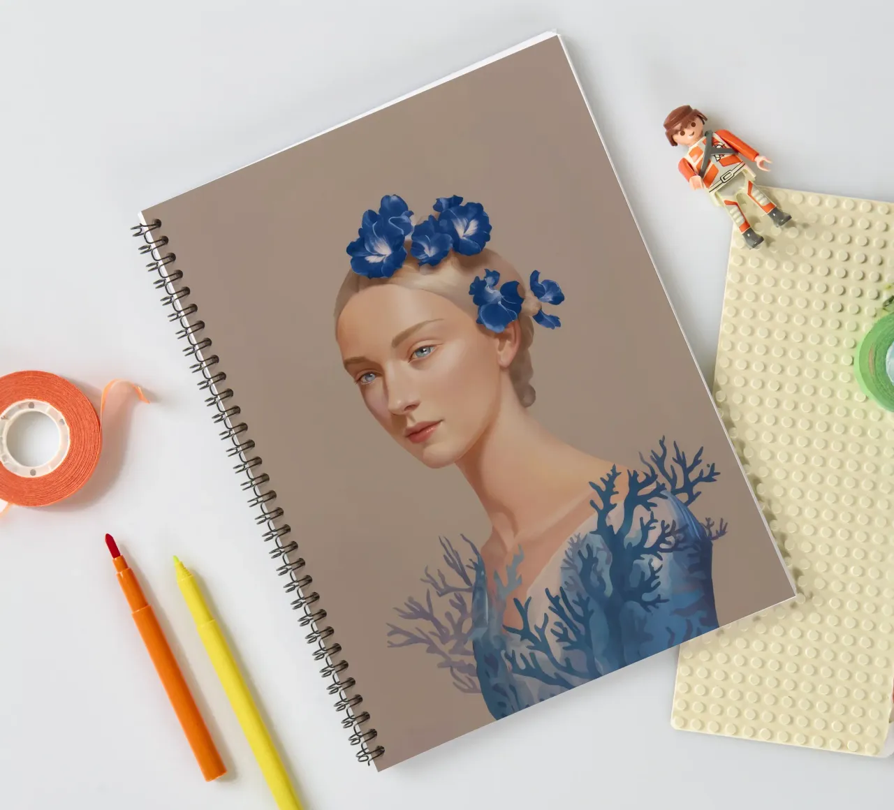 Azure Bloom Profile spiral notebook by Vivid Reverie