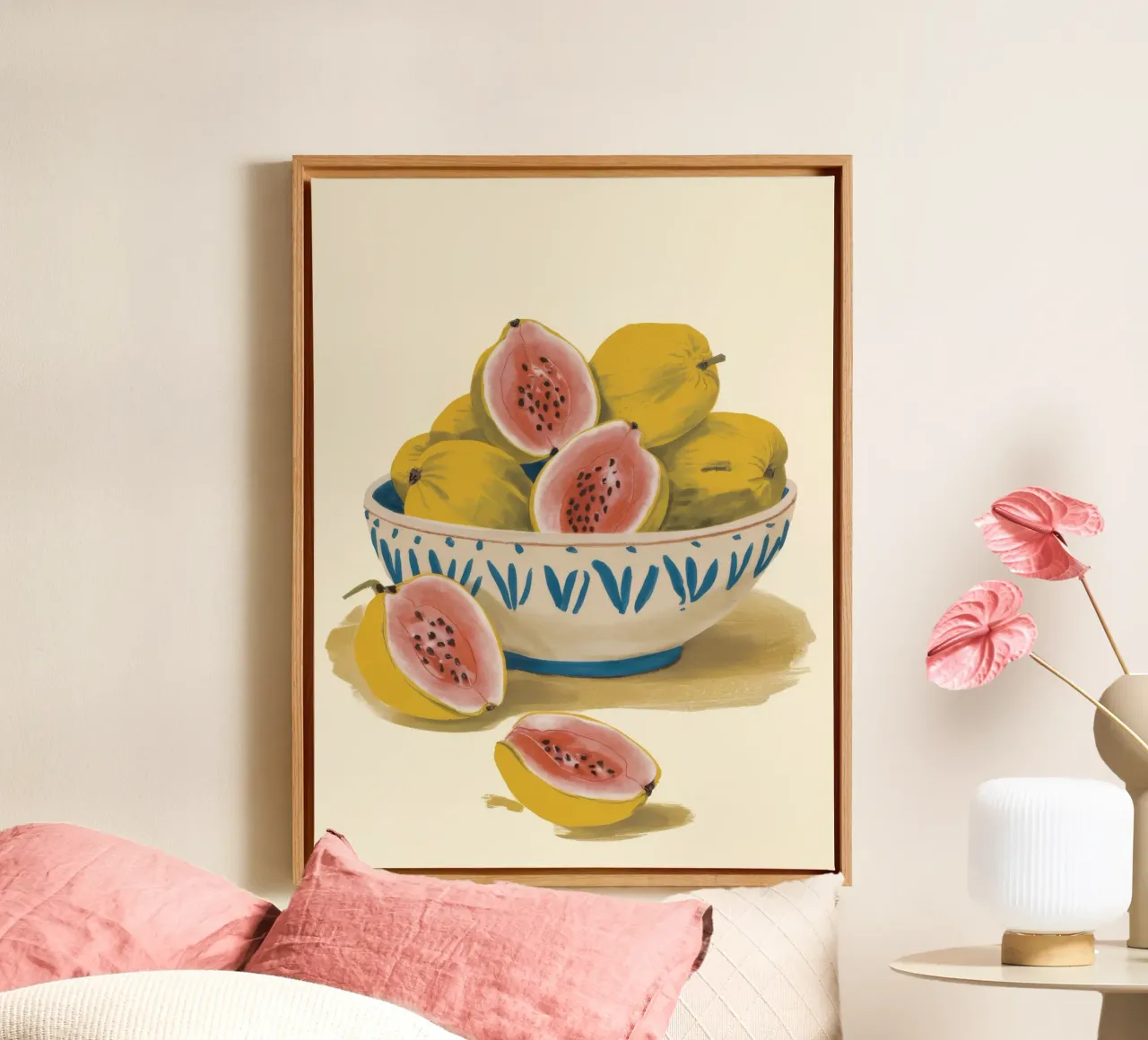 Guava Glow Abundance canvas with Floater frame by Lumie Layers