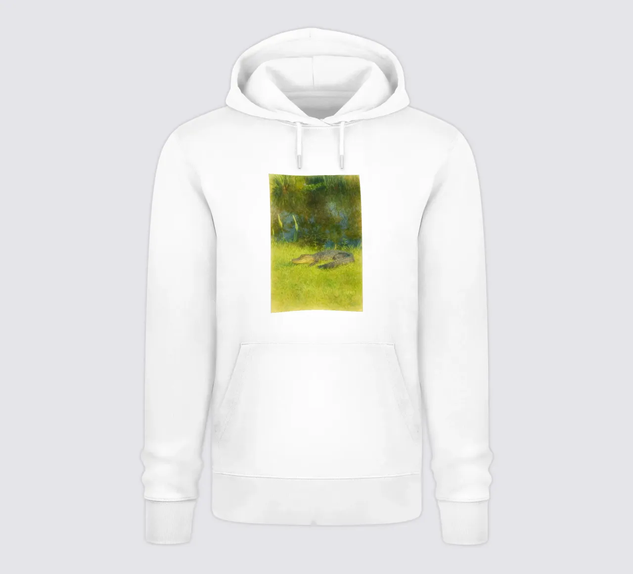 crocodile painting drawing hoodie by lauraa