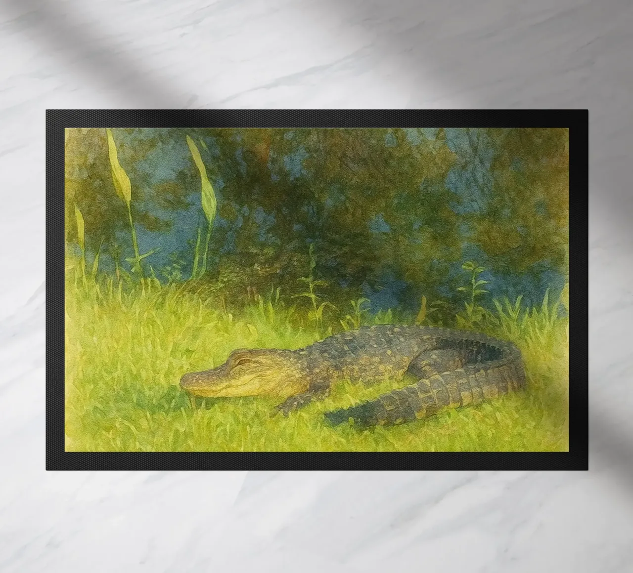 coccodrillo pittura disegno zerbino da lauraa