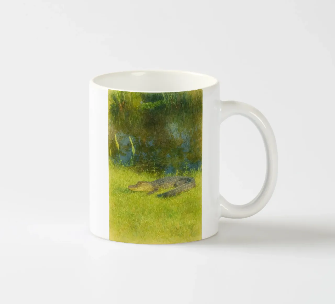 crocodile painting drawing ceramic mug by lauraa