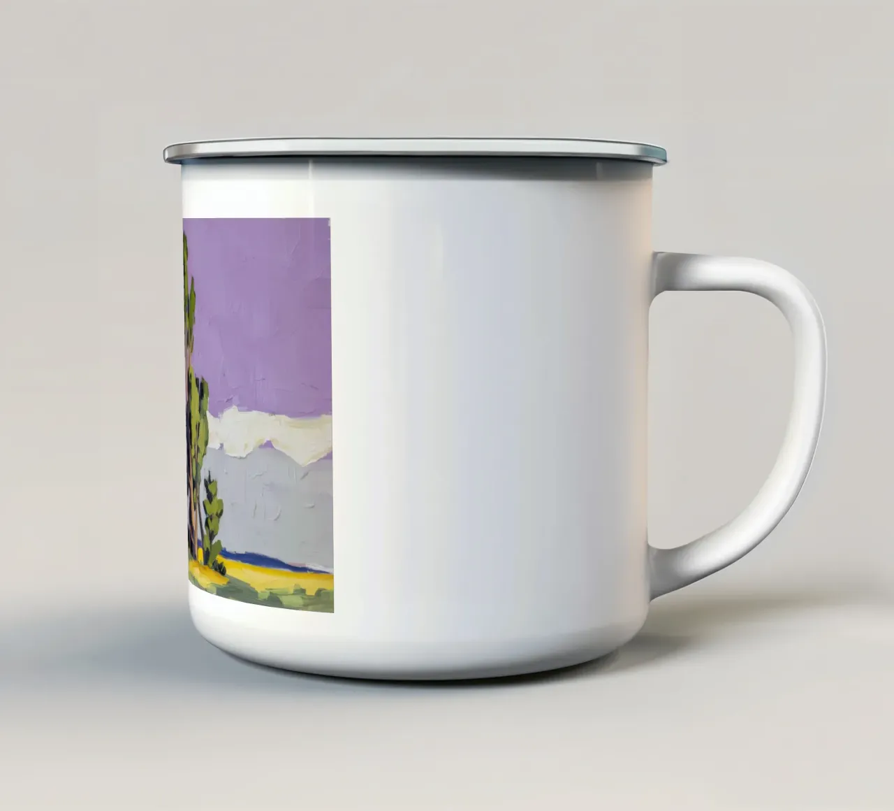 Pioppi Maestà Viola tazza in smalto da Radiance Landscape