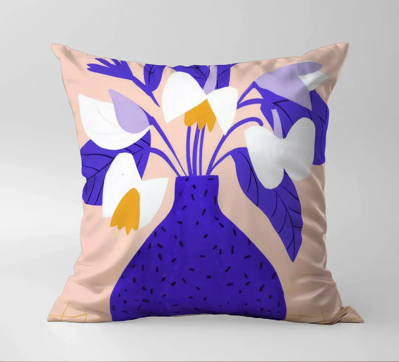 Cobalt Bloom Harmony decorative cushion by Moonlite Desire