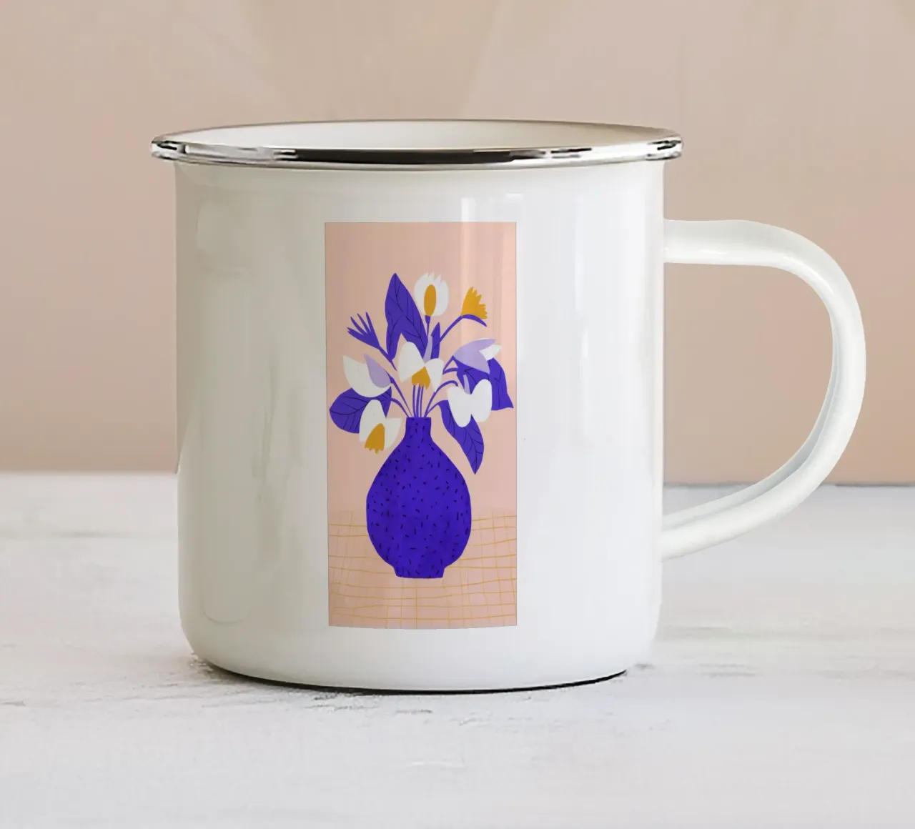 Armonia del fiore di cobalto tazza in smalto da Moonlite Desire