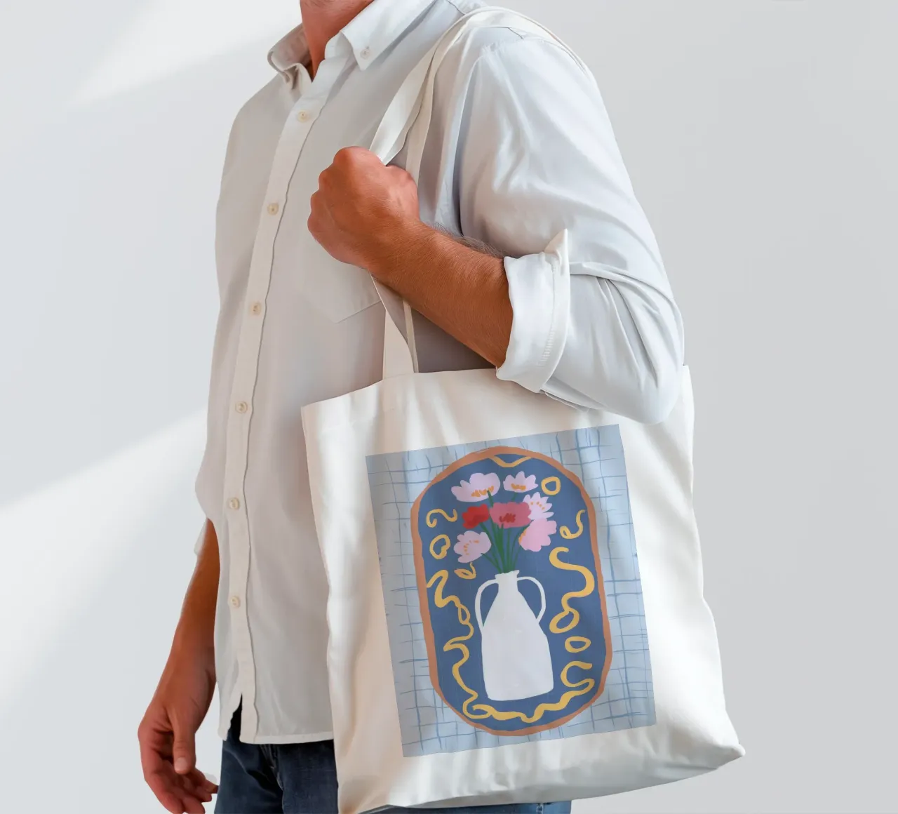 Ritratto di brocca ad arco borsa in juta da Moonlite Desire