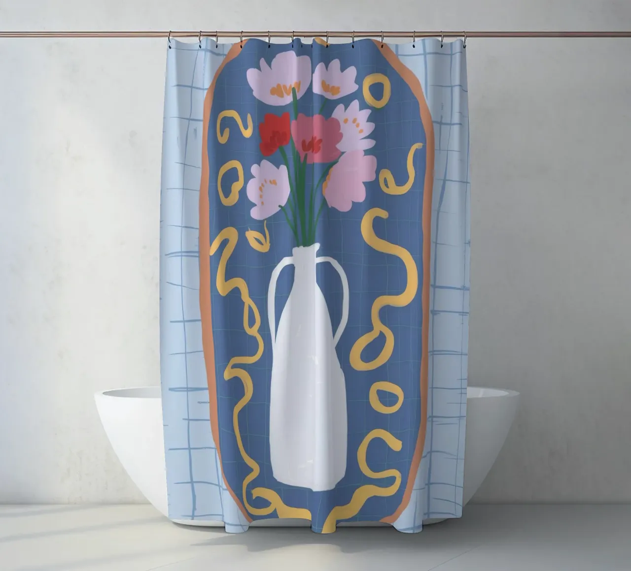 Ritratto di brocca ad arco tenda da doccia da Moonlite Desire