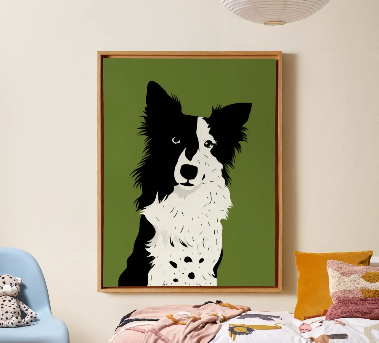 Loyal Verdant Gaze canvas with Floater frame by Lumie Layers