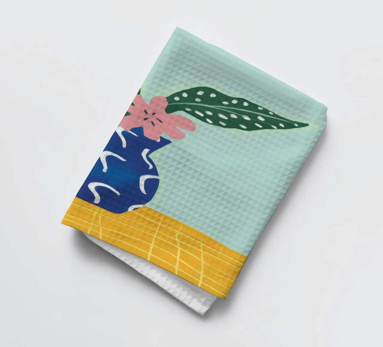 Minimalist Dot Leaf tea towel by Moonlite Desire