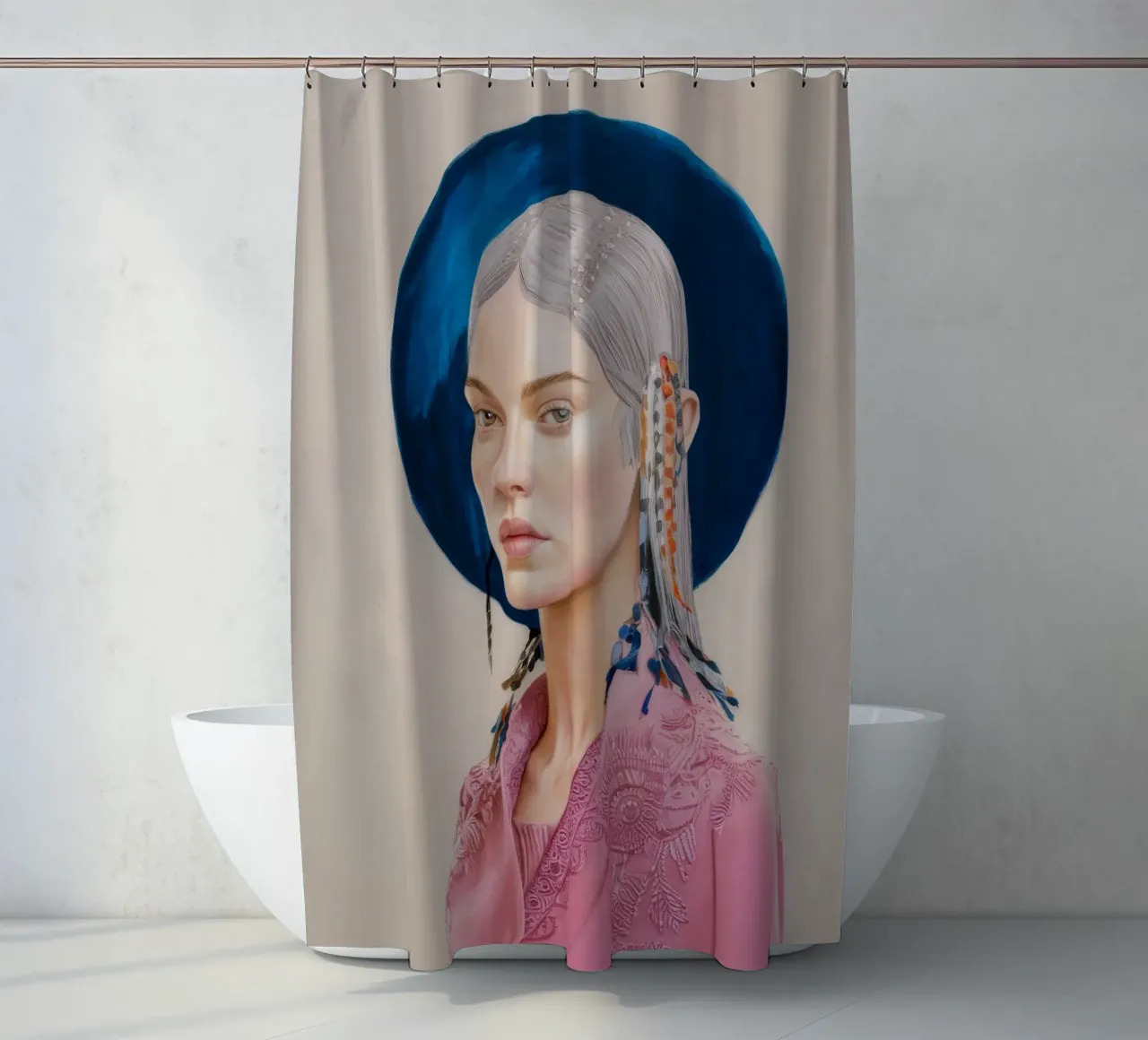Sguardo aureolato indaco tenda da doccia da Vivid Reverie