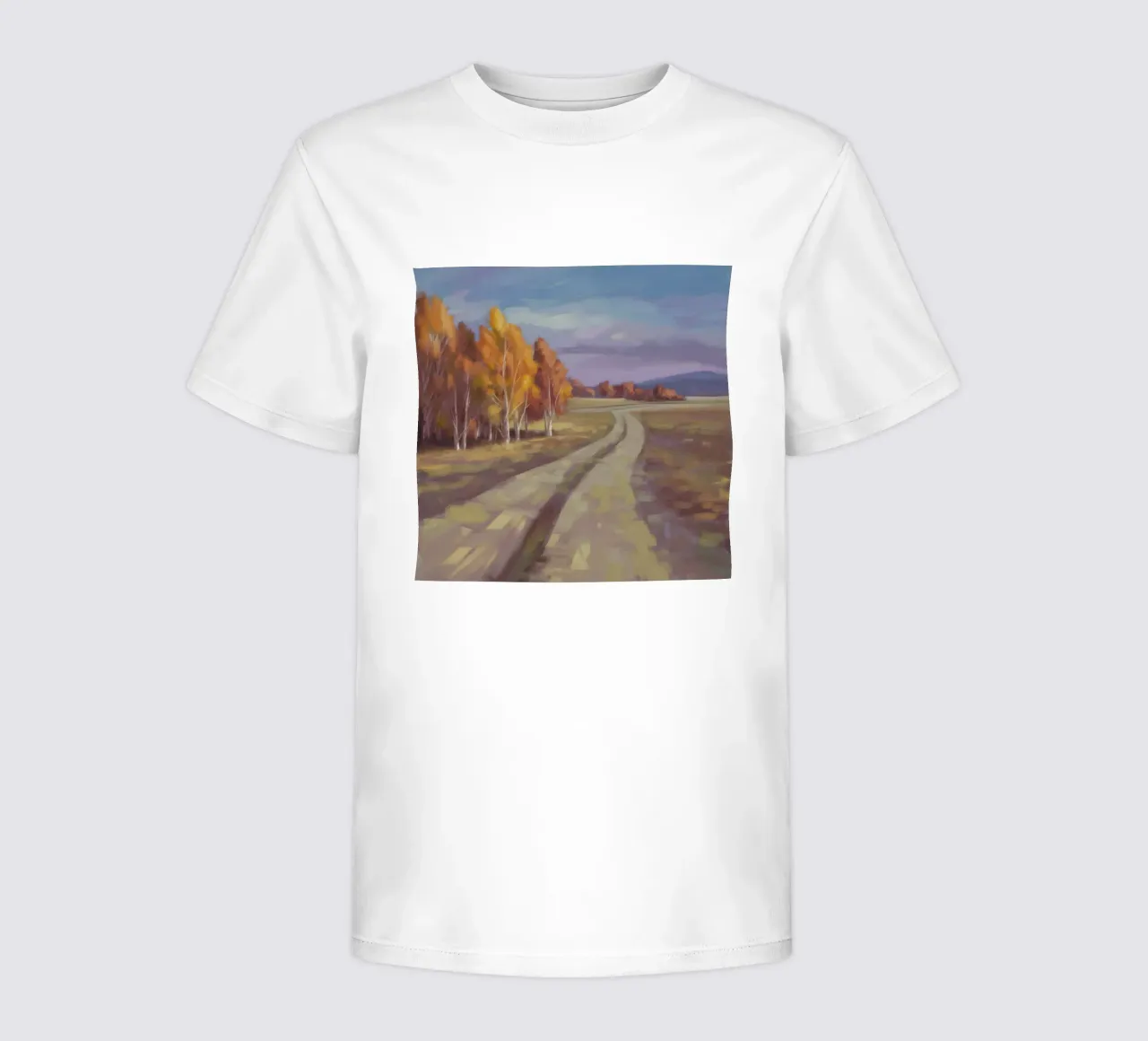 Road's Autumnal Whisper kids t-shirt by Radiance Landscape