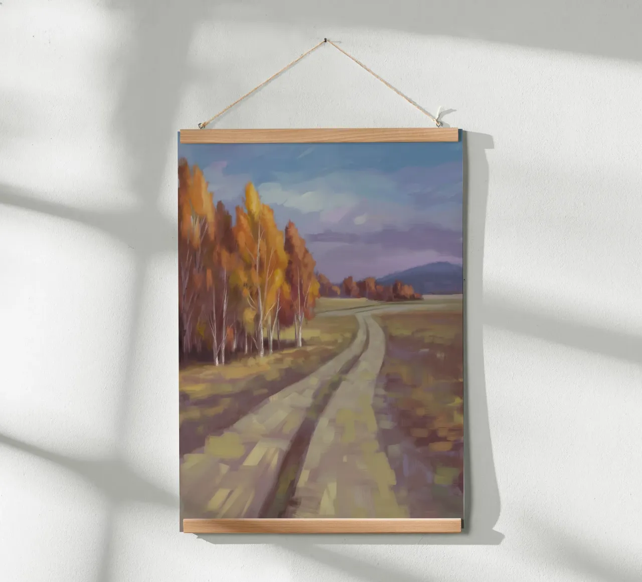 Le murmure automnal de la route poster avec cadre en plastique de Radiance Landscape
