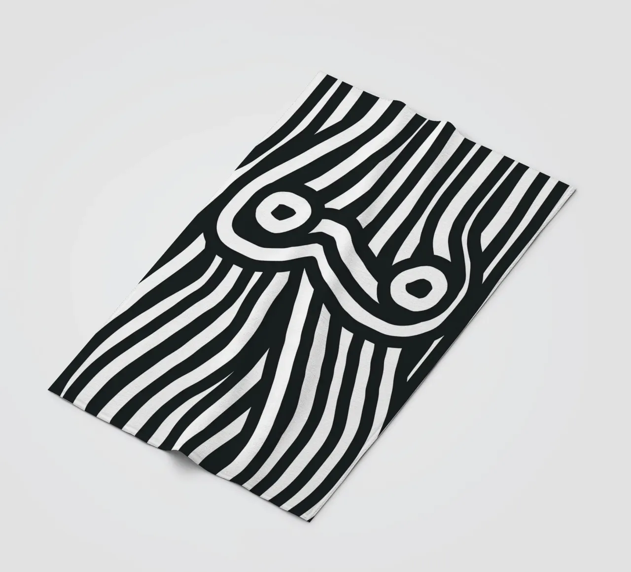 Nudo artistico a righe nere coperta in pile da Little Dean