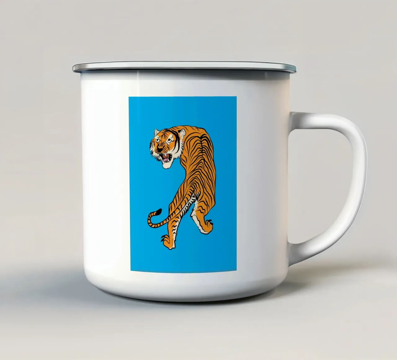 Ritratto di tigre tazza in smalto da Little Dean