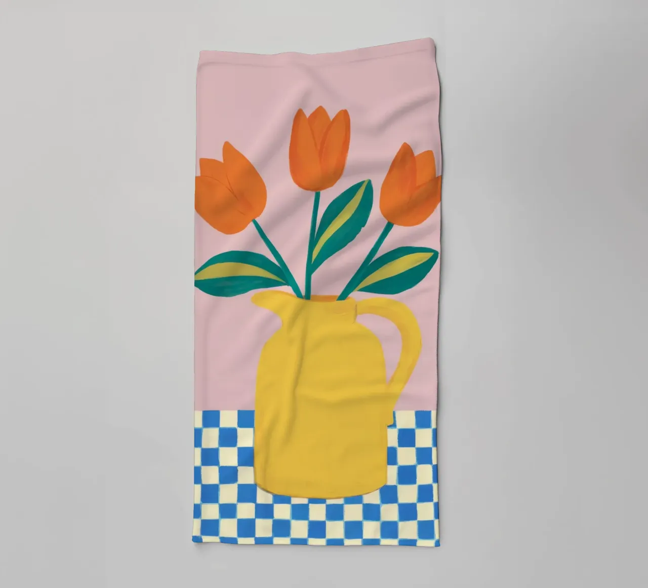 Tulipani a scacchi luminosi asciugamano da bagno da Moonlite Desire