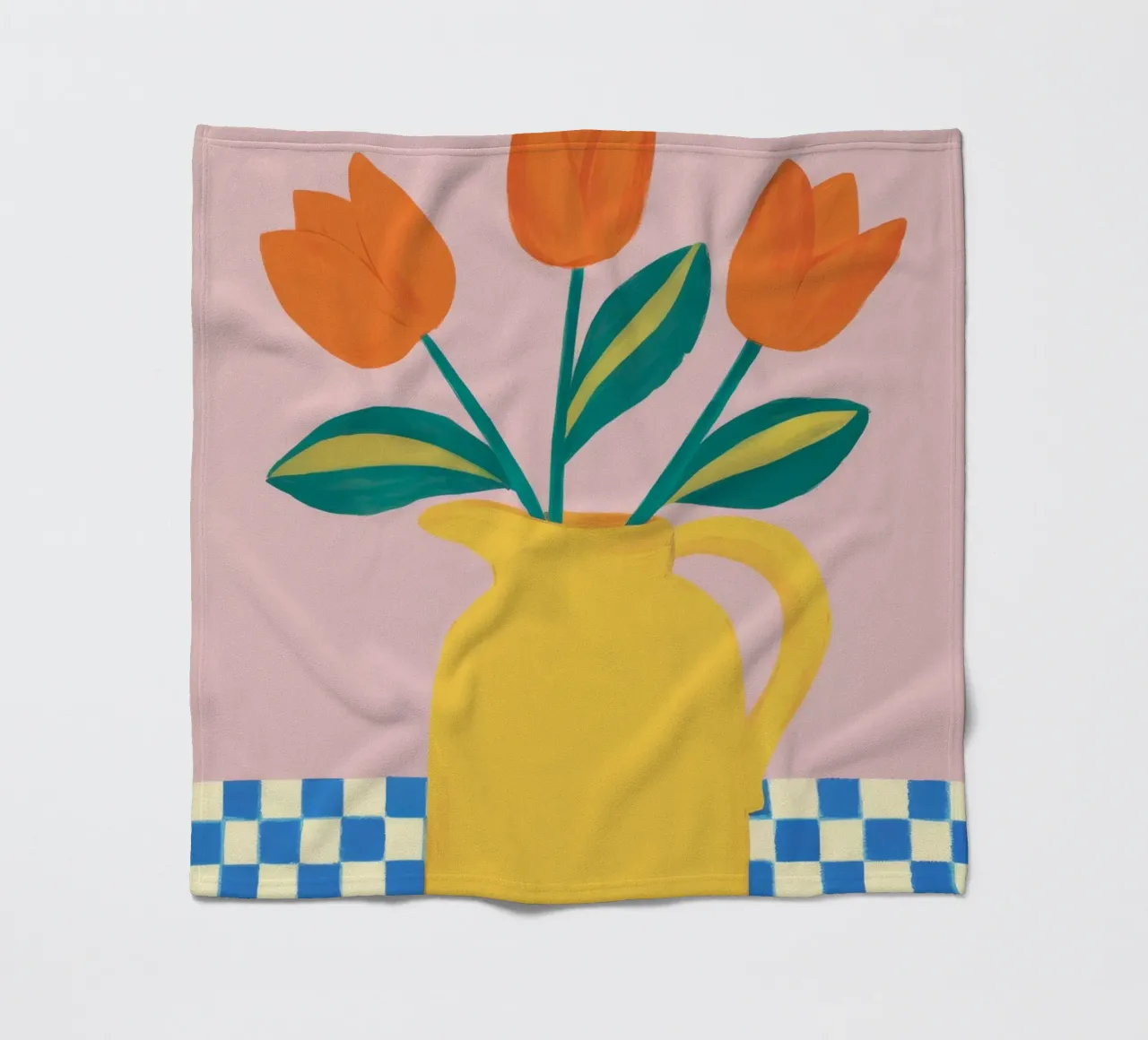 Tulipani a scacchi luminosi coperta in pile da Moonlite Desire