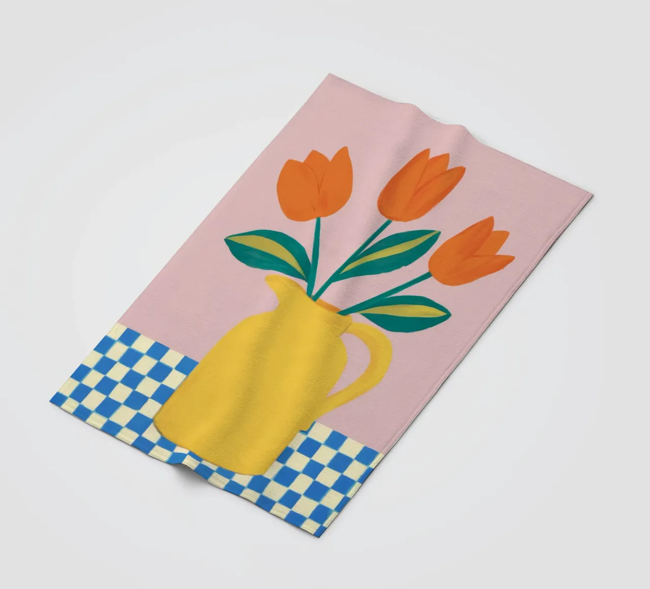 Tulipani a scacchi luminosi coperta in pile da Moonlite Desire