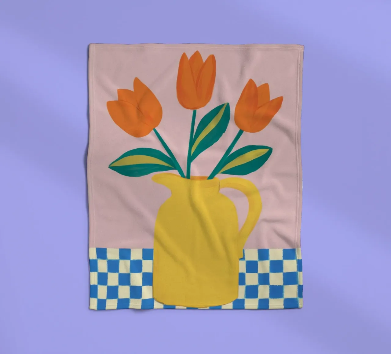 Tulipani a scacchi luminosi coperta in pile da Moonlite Desire