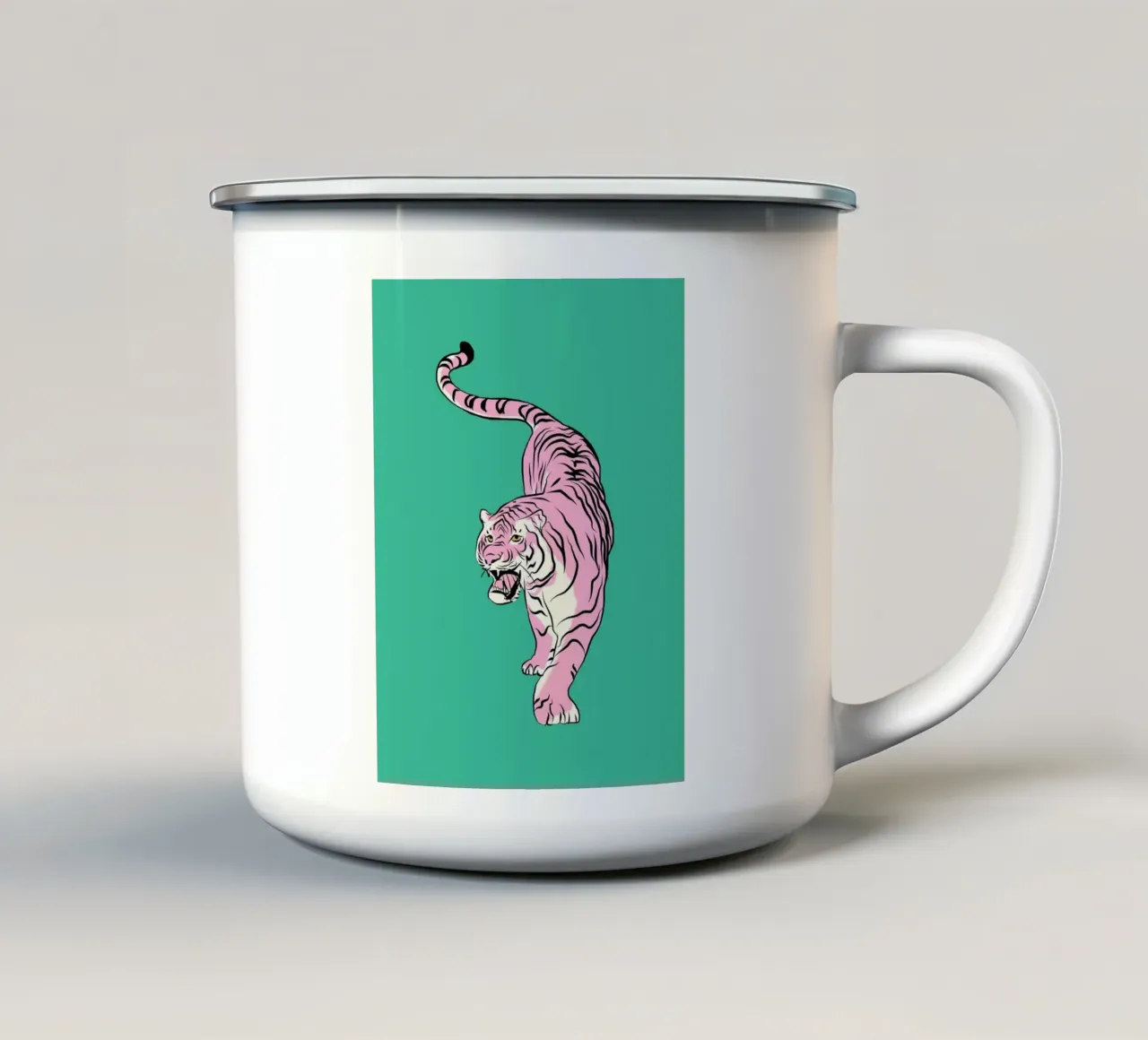 Ritratto di tigre 02 tazza in smalto da Little Dean