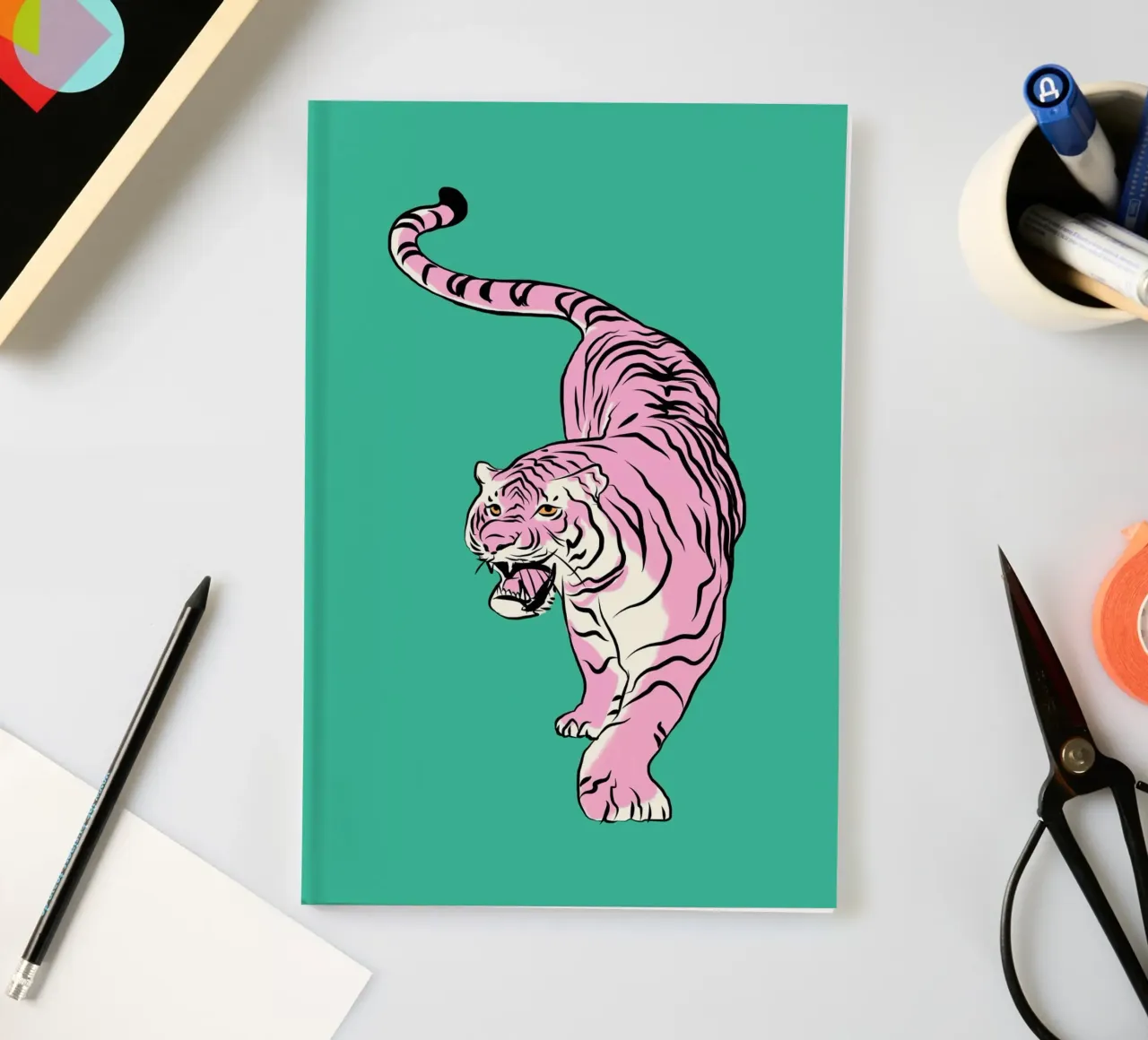 Tiger portrait 02 notebook by Little Dean