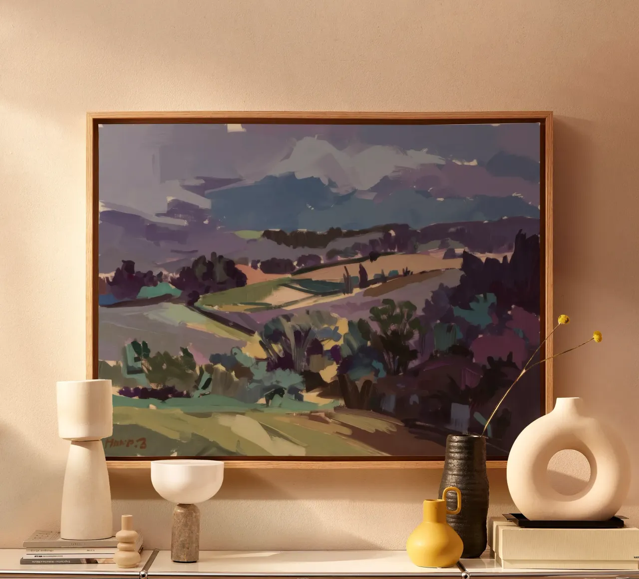 Serenità delle colline del crepuscolo tela con Cornice a cassetta da Radiance Landscape