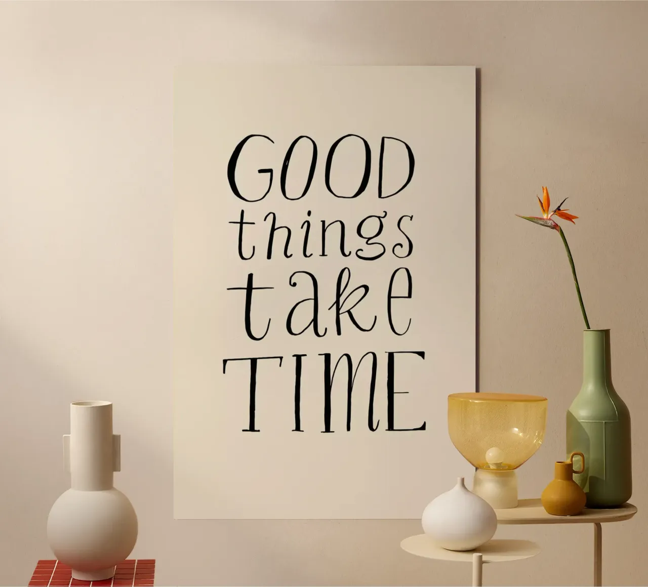 Good Things Take Time Alu-Dibond von Graphite