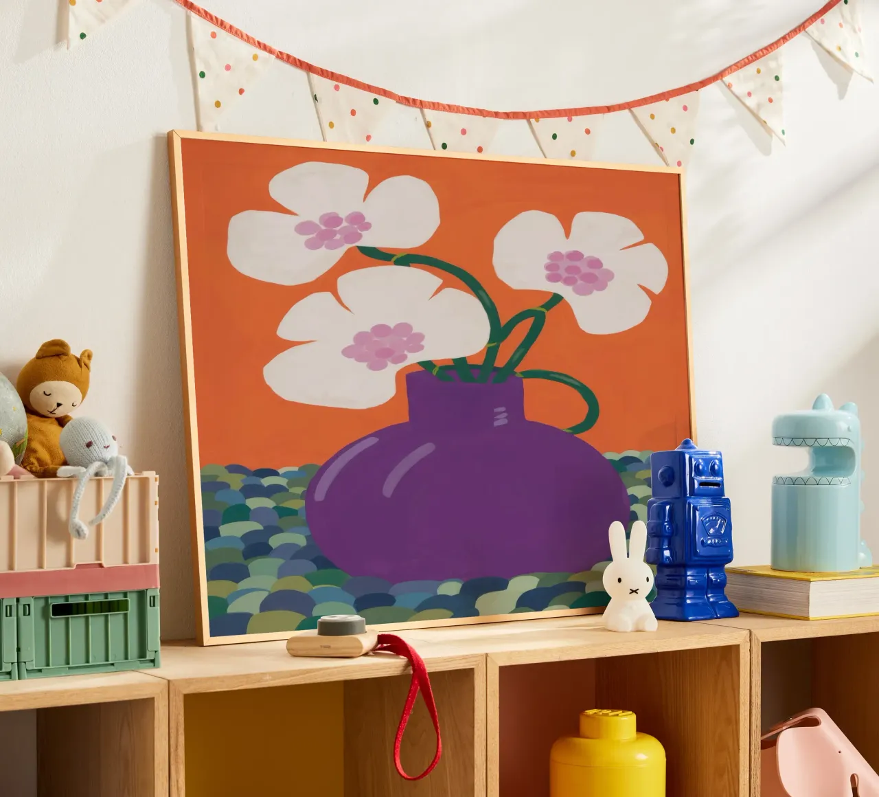Vaso viola Presenza poster con telaio in plastica da Moonlite Desire