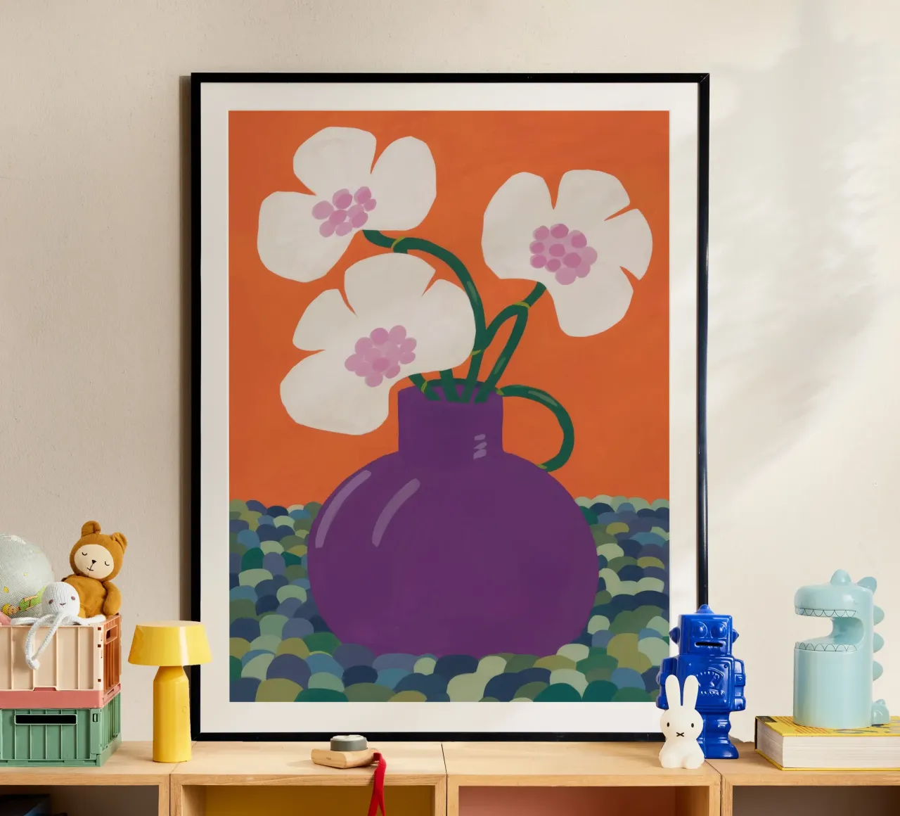 Vaso viola Presenza poster con telaio in plastica da Moonlite Desire