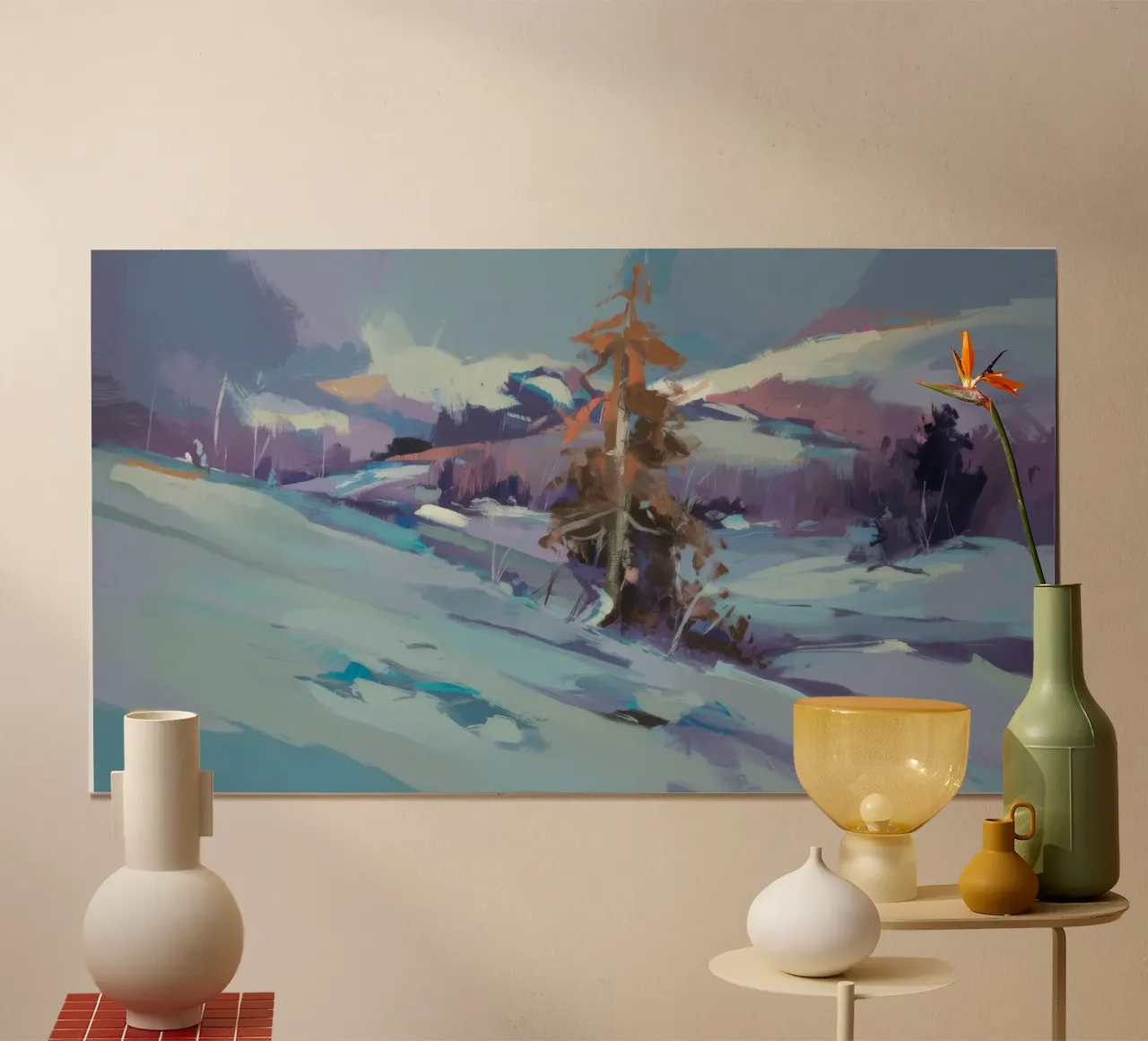 La distesa silenziosa dell'inverno poster con telaio in legno da Lush Essence