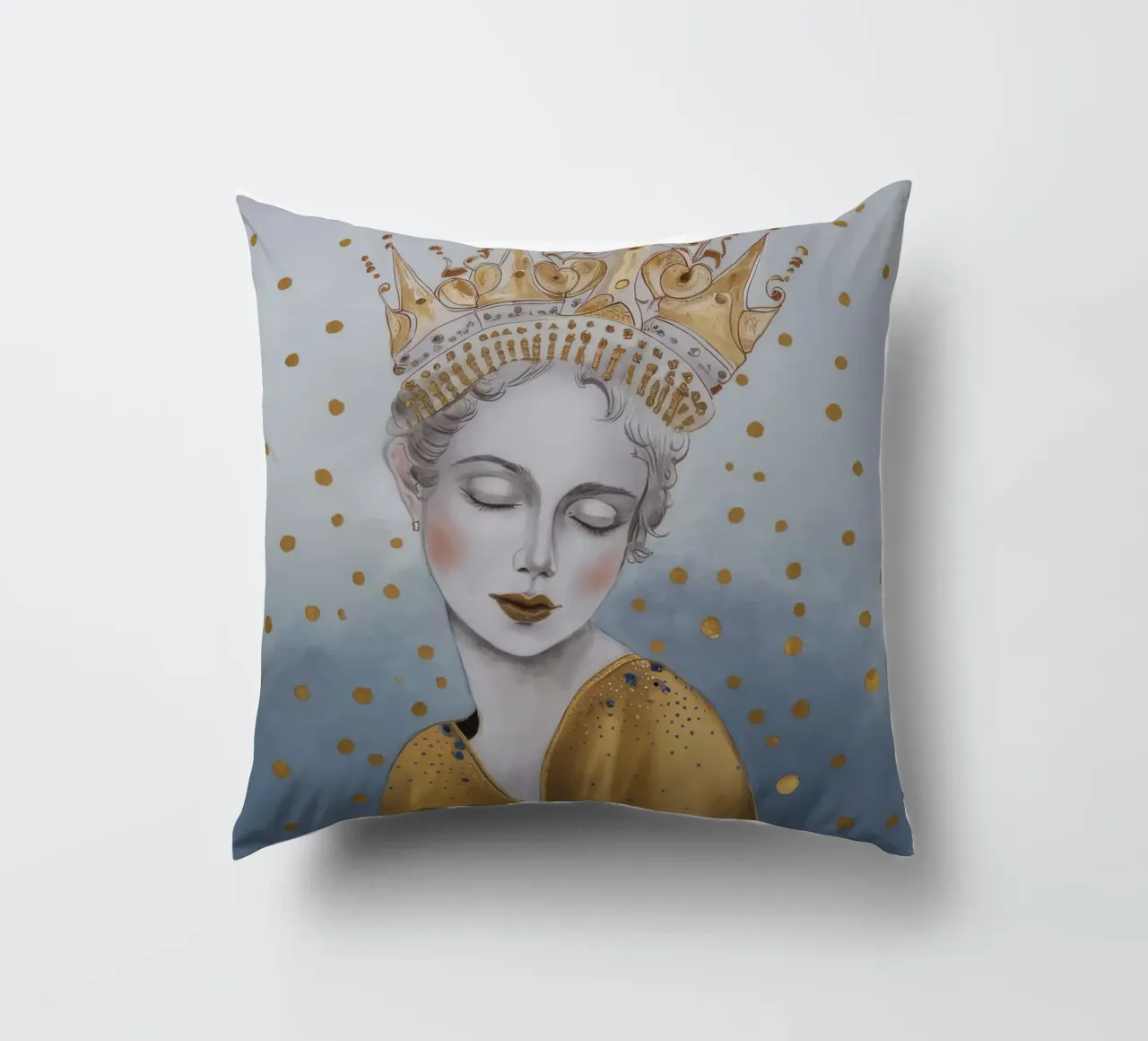 Golden Orb Slumber decorative cushion by Vivid Reverie
