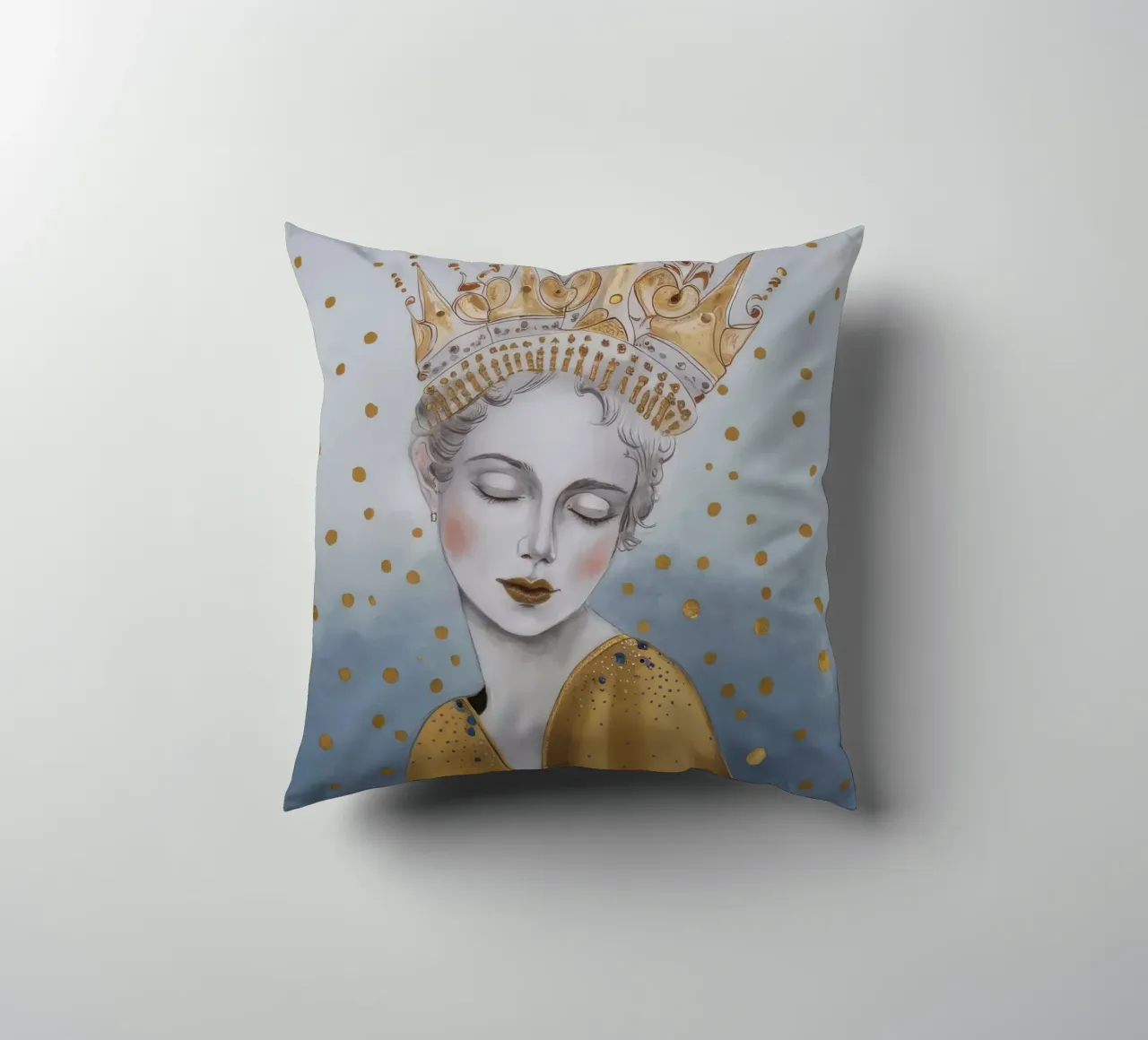 Golden Orb Slumber decorative cushion by Vivid Reverie