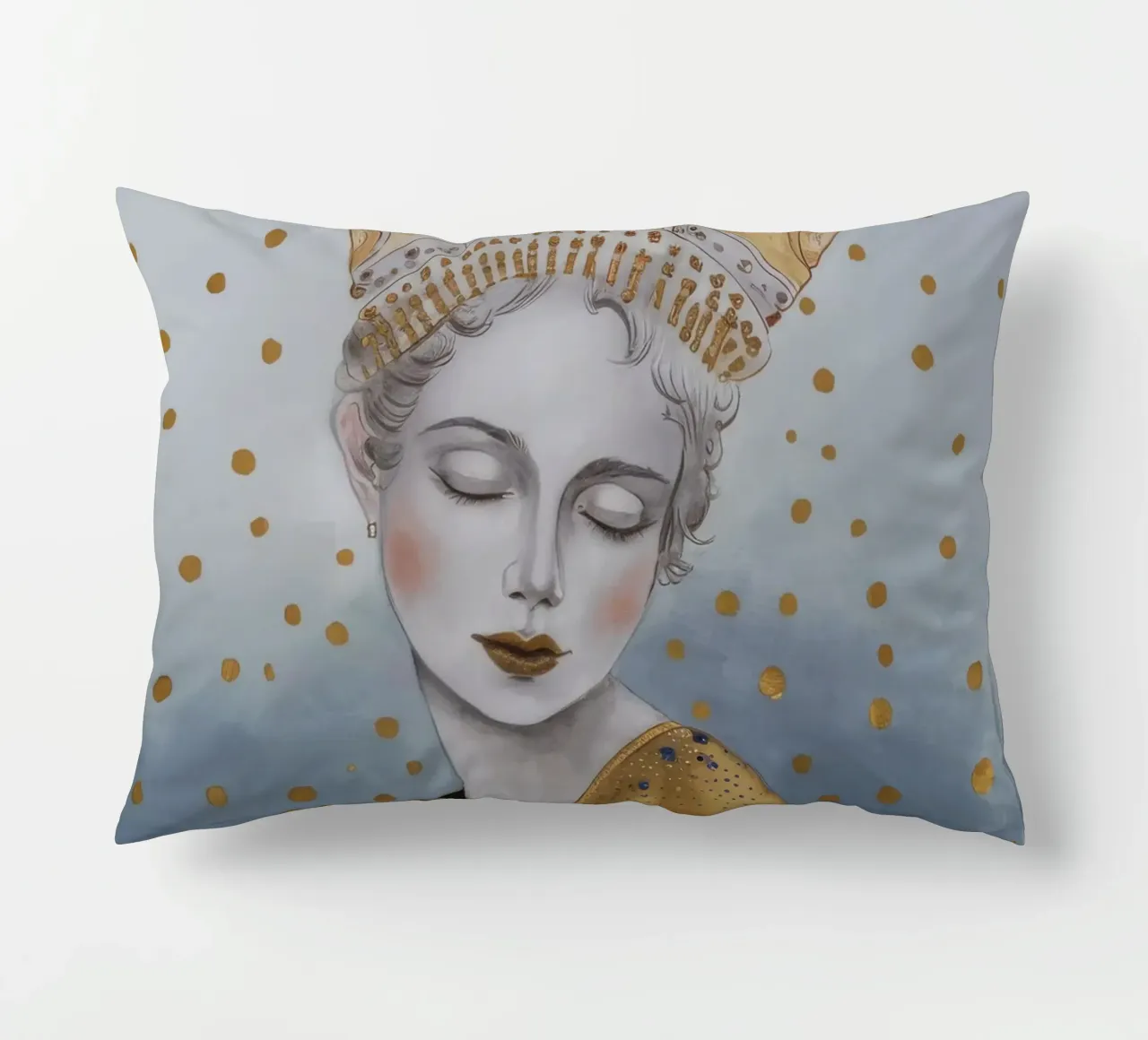 Golden Orb Slumber decorative cushion by Vivid Reverie