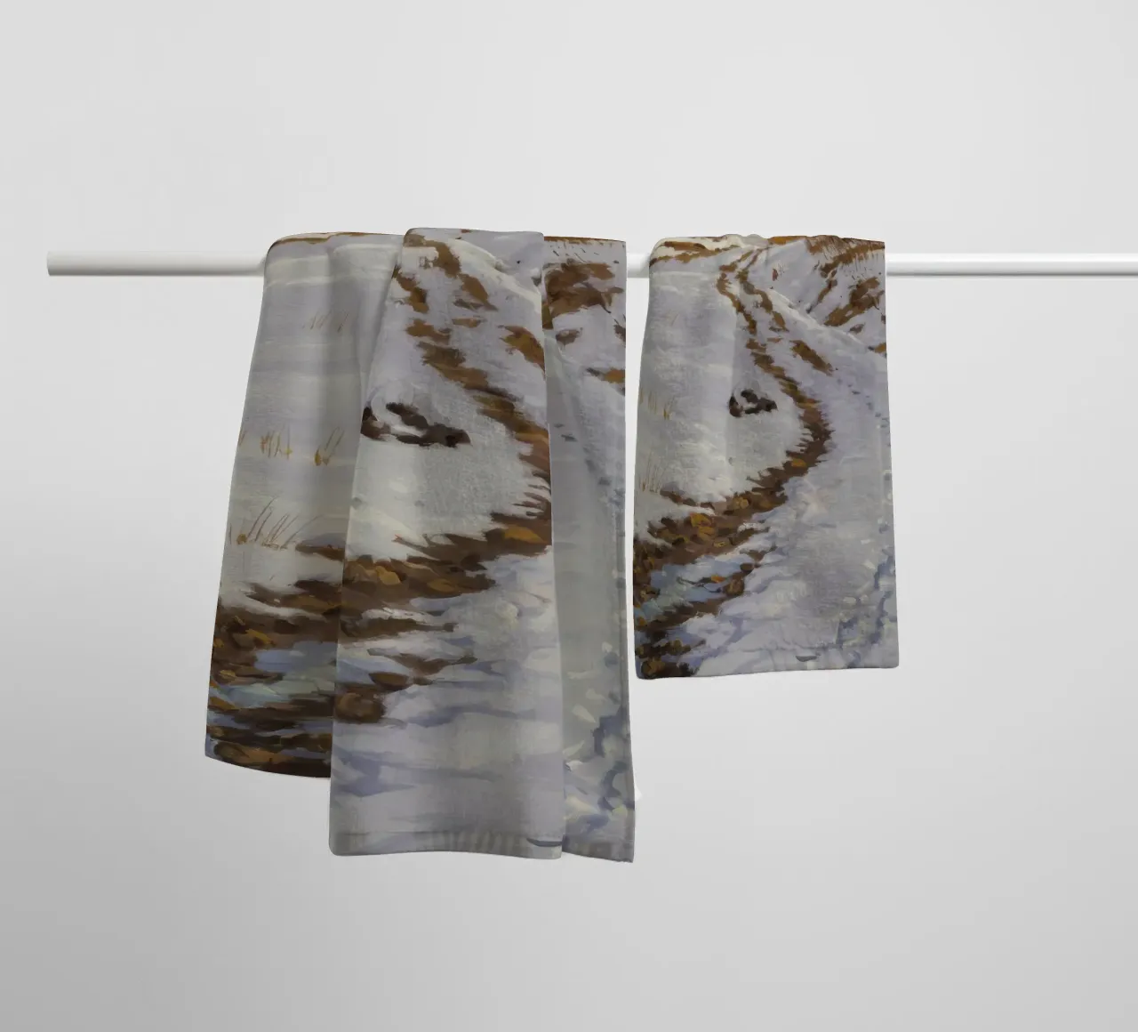 Winter's Winding Path towel by Radiance Landscape