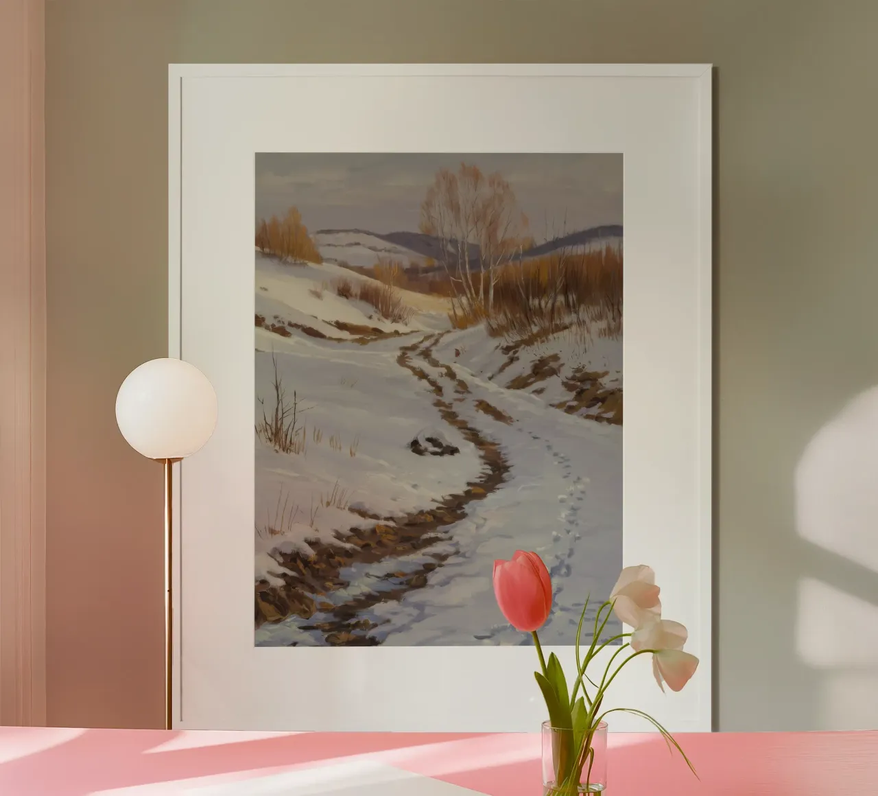 Der gewundene Pfad des Winters Poster von Radiance Landscape