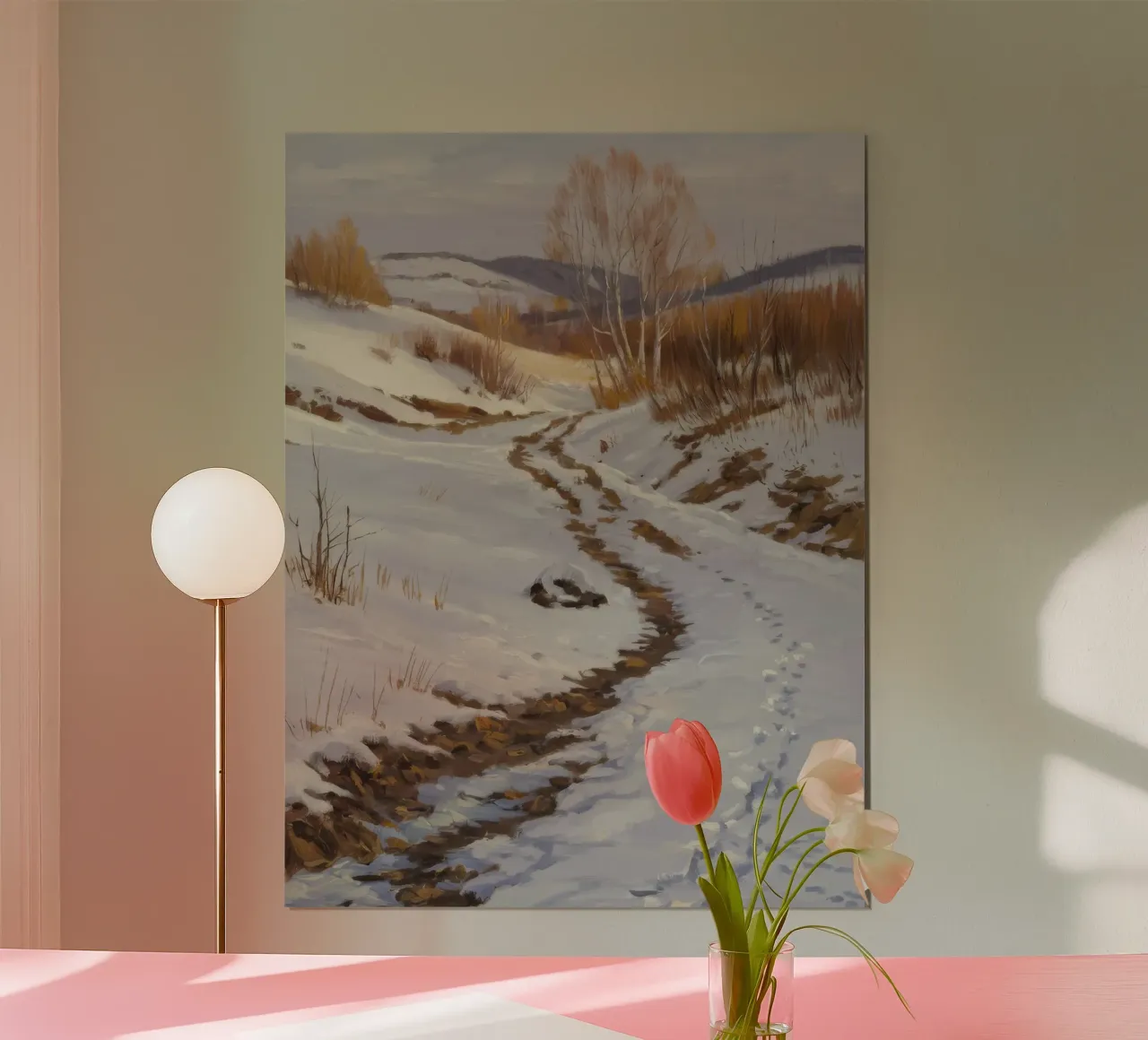 Der gewundene Pfad des Winters Poster von Radiance Landscape