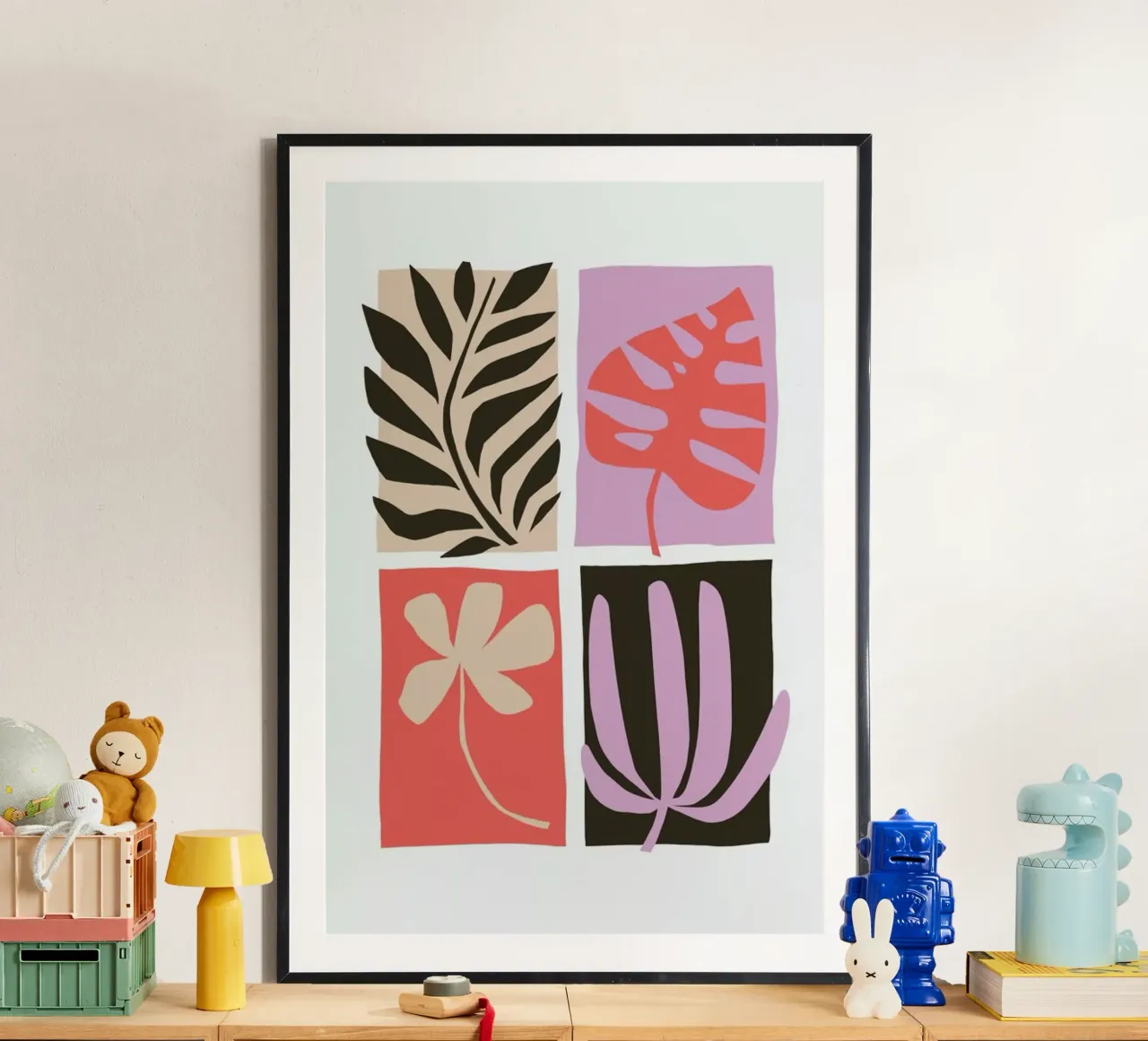 Blooming Panels poster with wooden frame by Pure