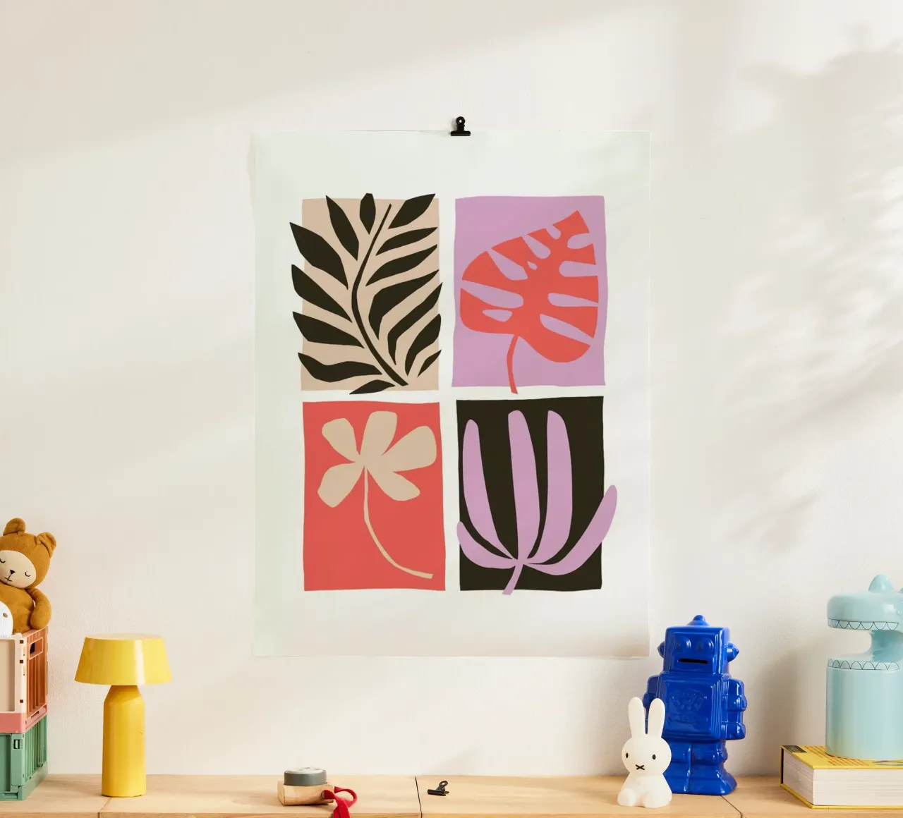 Blooming Panels poster with wooden frame by Pure