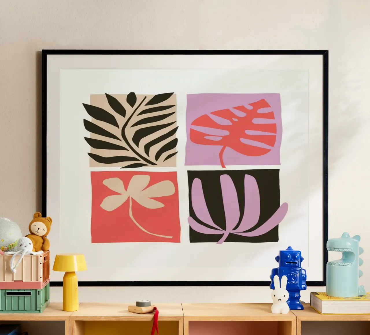 Blooming Panels poster with wooden frame by Pure