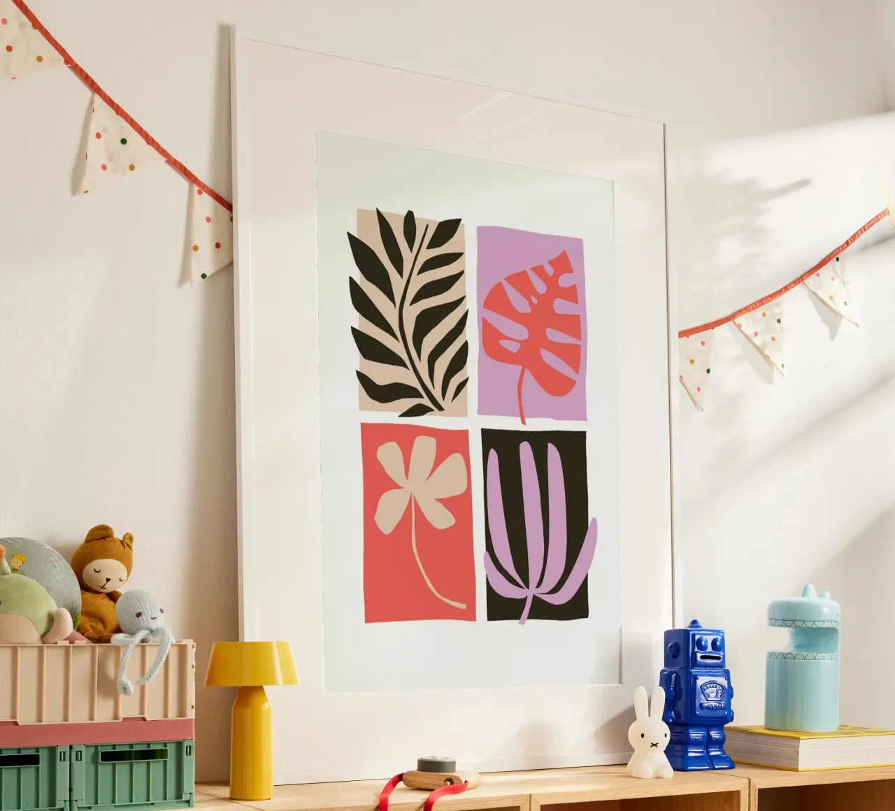 Blooming Panels poster with wooden frame by Pure