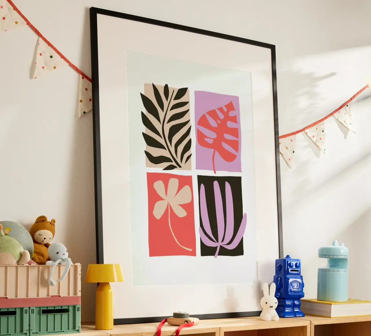Blooming Panels poster with wooden frame by Pure