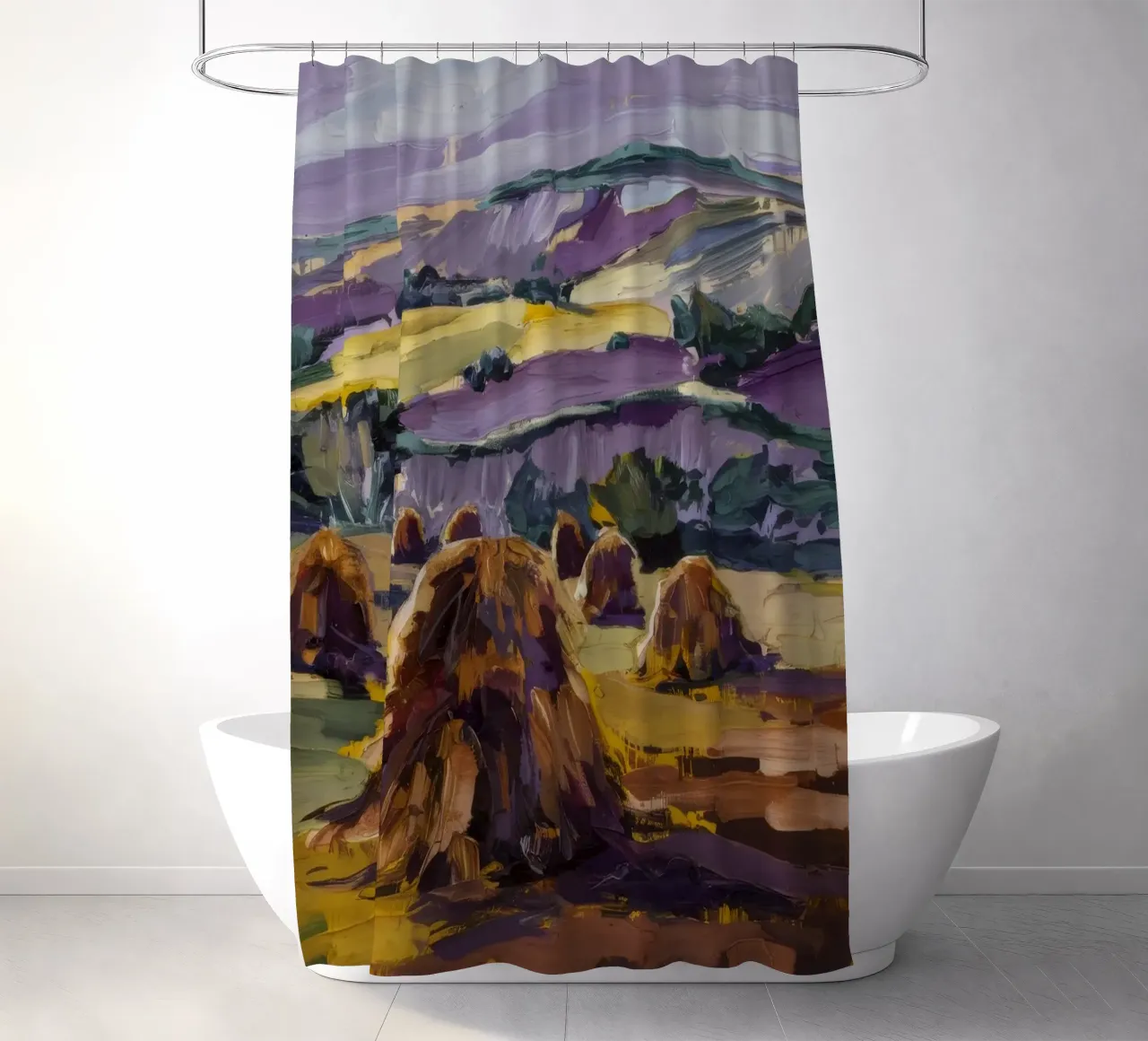 Harvested Fields Serenity shower curtain by Lush Essence