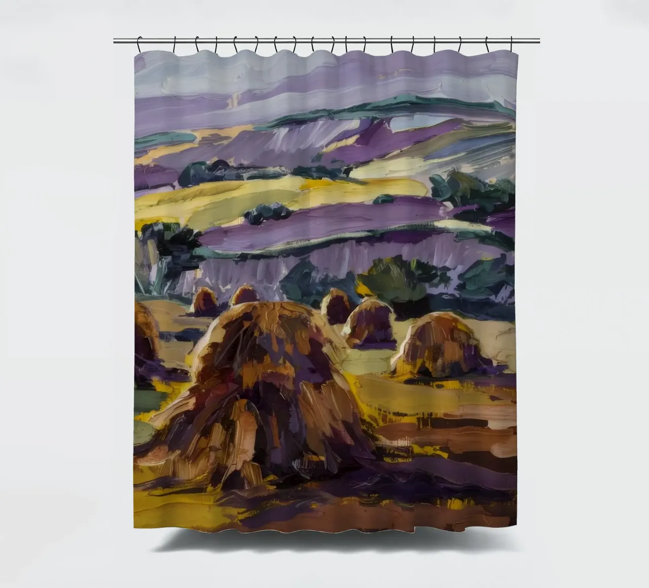 Harvested Fields Serenity shower curtain by Lush Essence