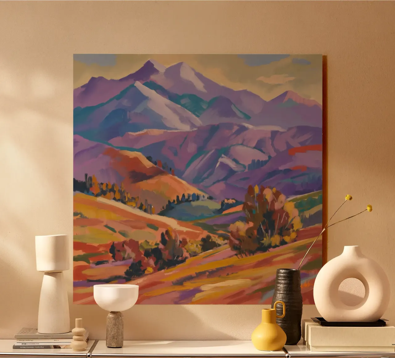 Valle montana illuminata dal sole alluminio dibond da Radiance Landscape