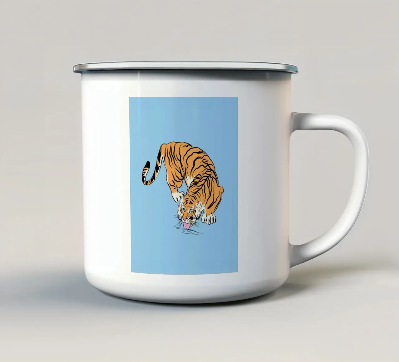 Ritratto di tigre 03 tazza in smalto da Little Dean