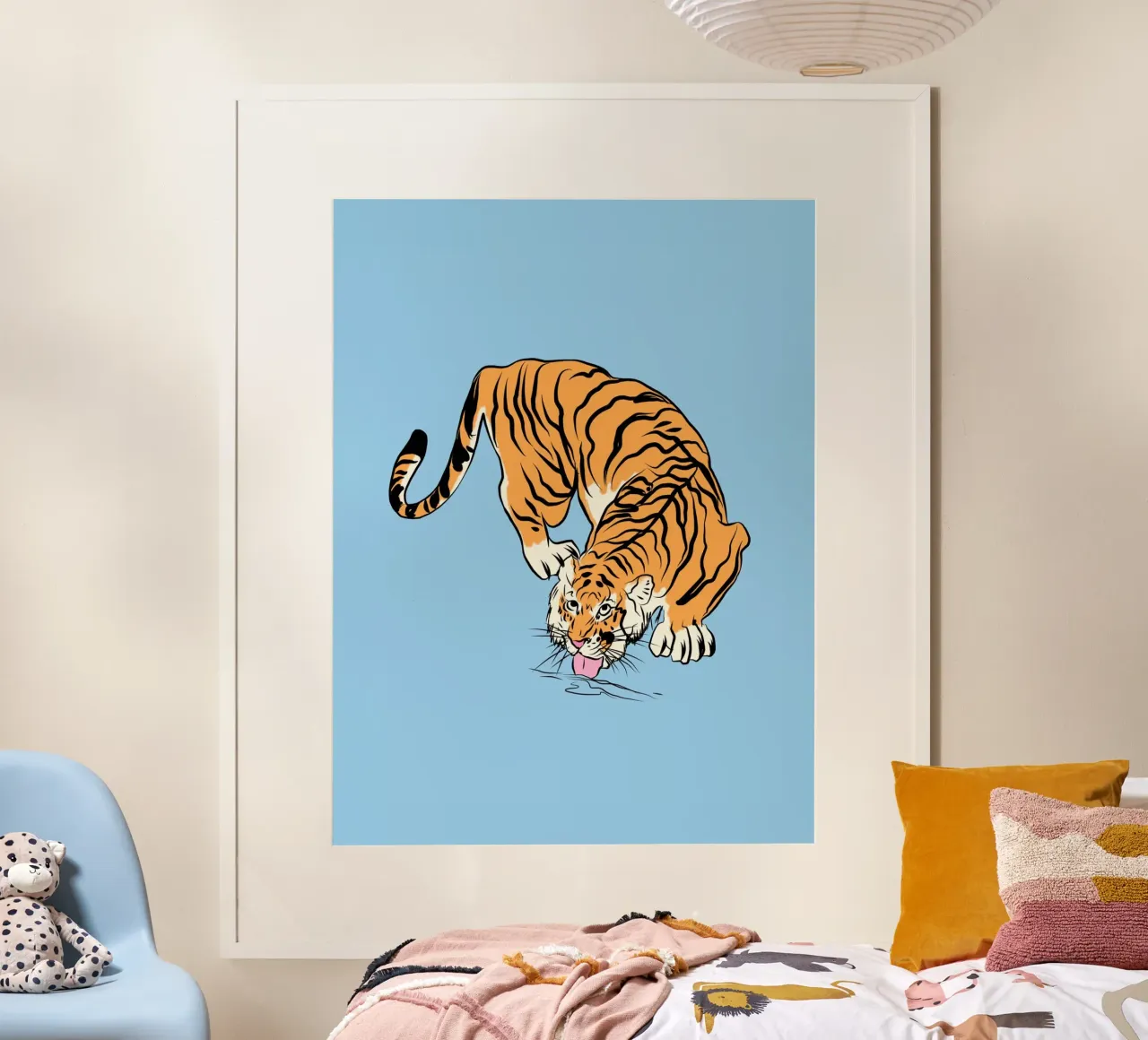 Ritratto di tigre 03 poster con telaio in plastica da Little Dean