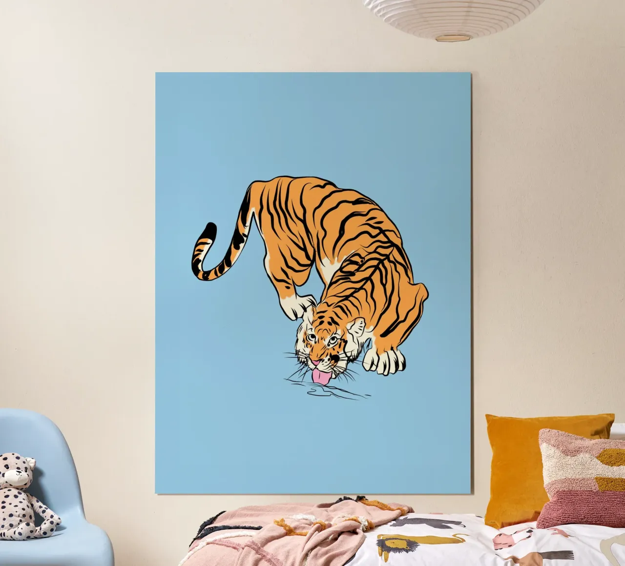 Ritratto di tigre 03 poster con telaio in plastica da Little Dean