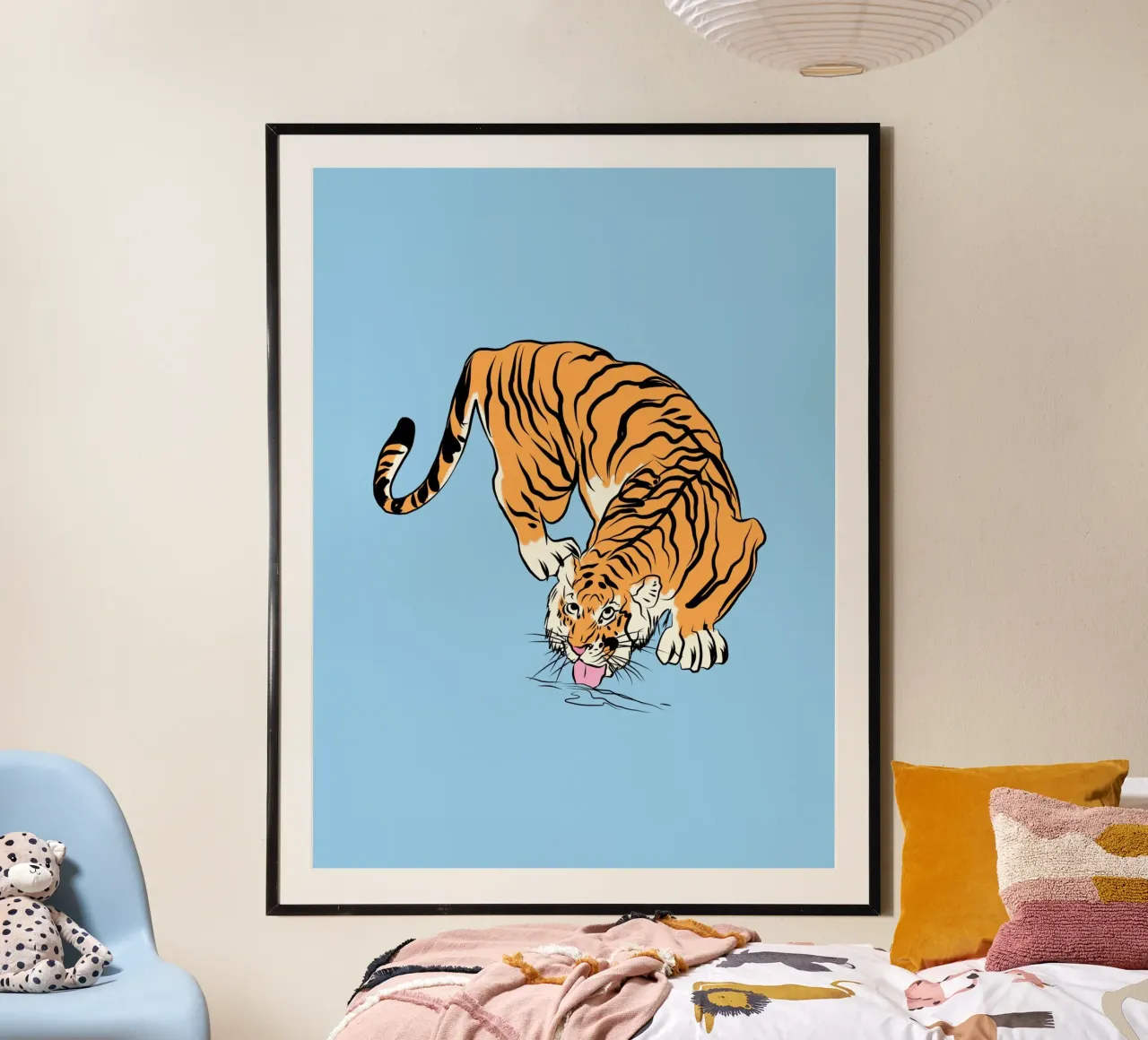 Ritratto di tigre 03 poster con telaio in plastica da Little Dean