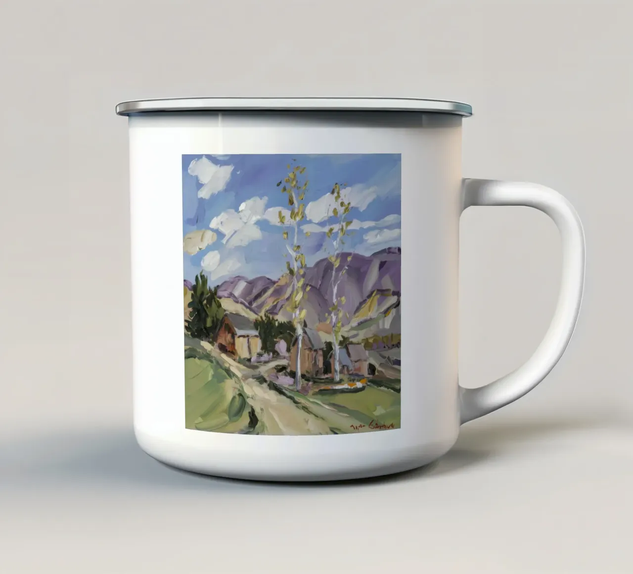 Esplendor de la floración de la yuca taza de esmalte de Radiance Landscape